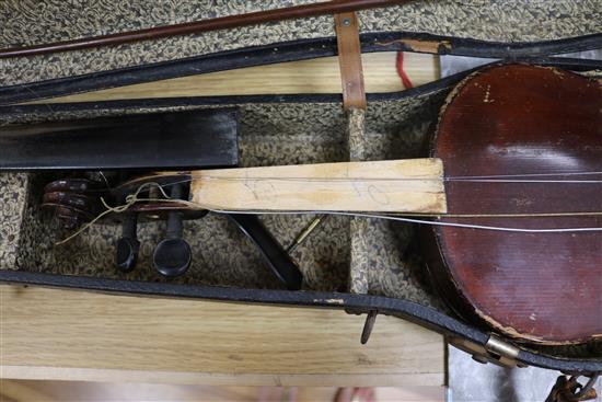 A holocaust survivor cased violin